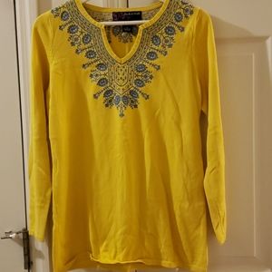 Long Sleeves Yellow Knitted Top